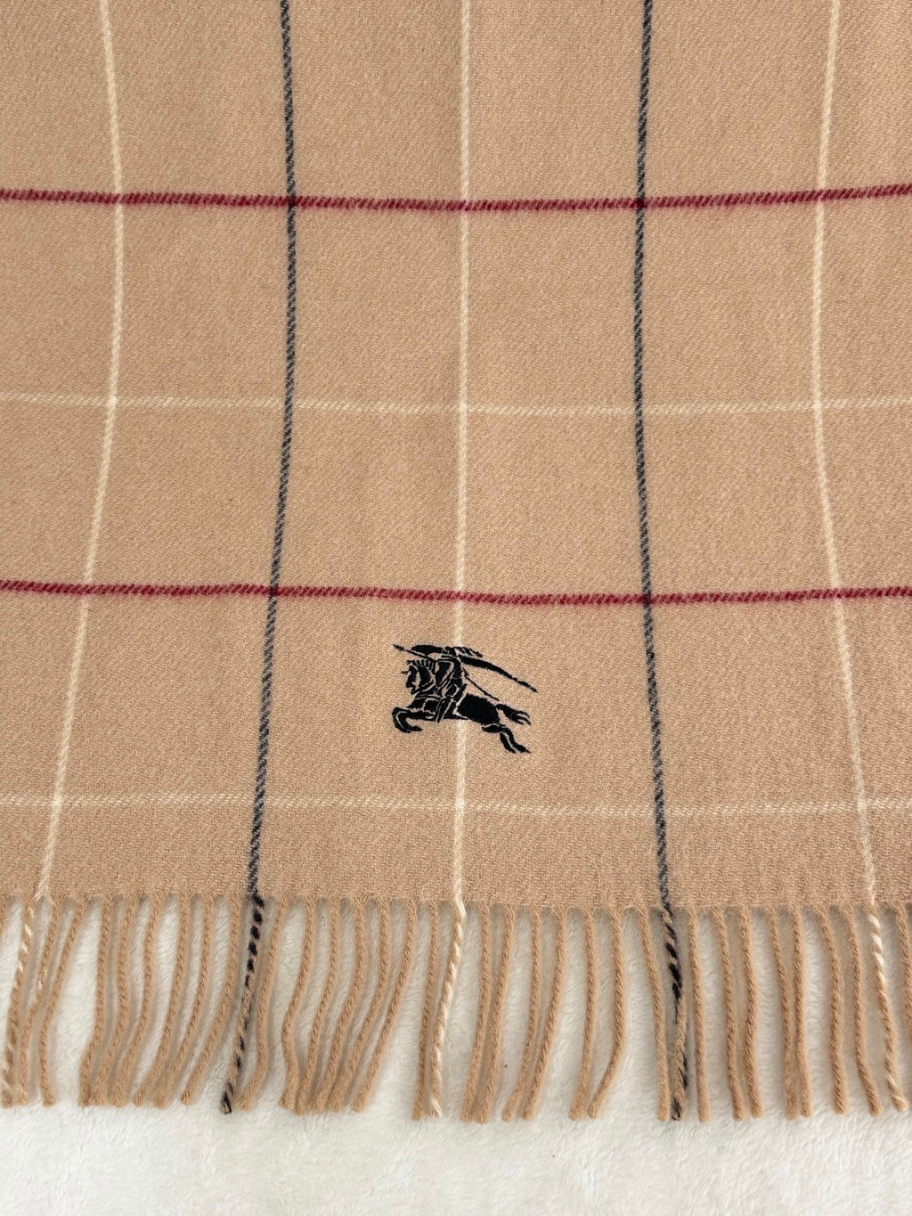 BURBERRY Plaid Pattern Cashmere Scarf