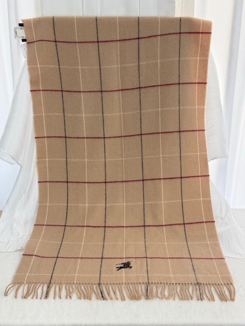 BURBERRY Plaid Pattern Cashmere Scarf