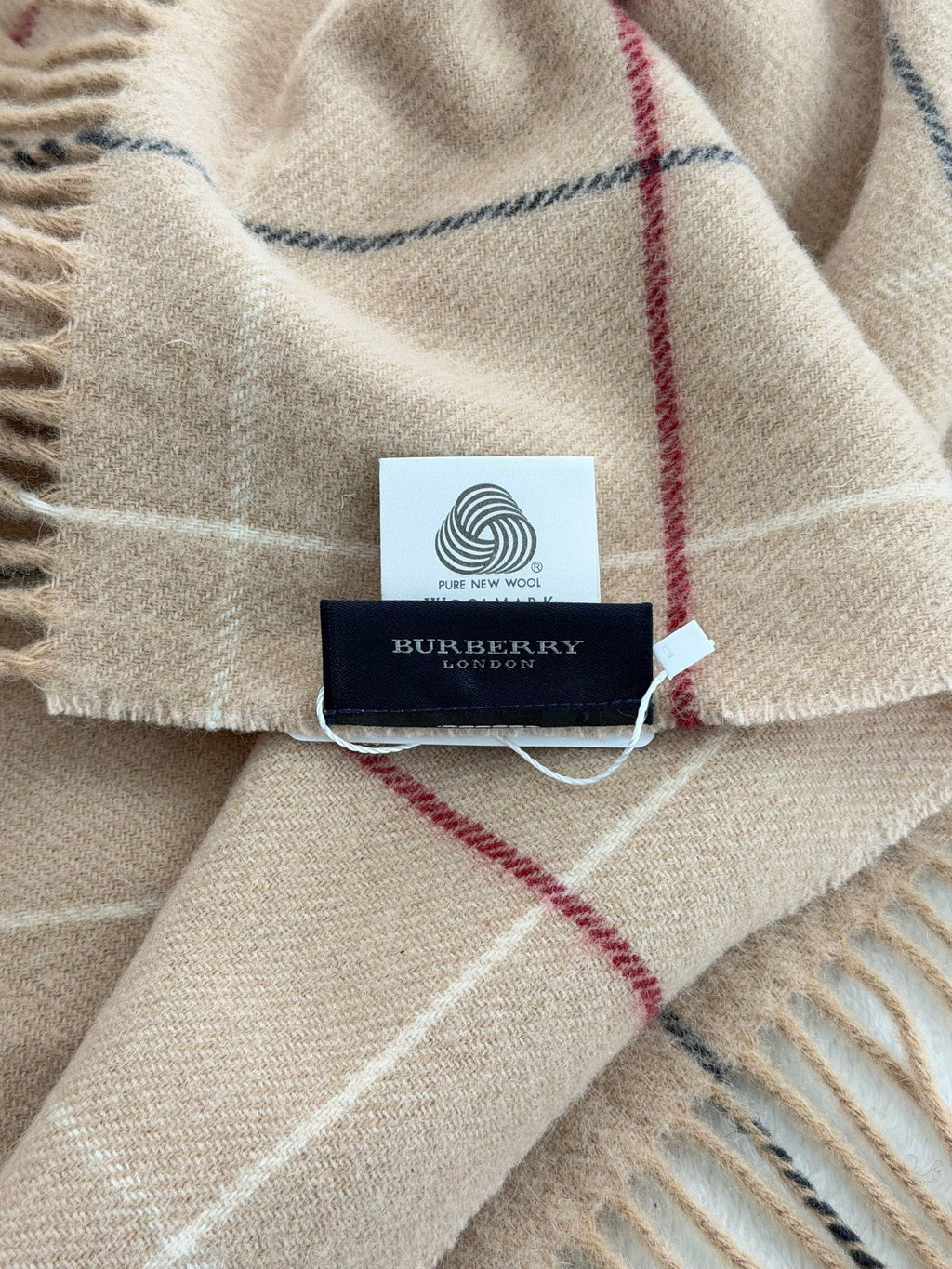 BURBERRY Plaid Pattern Cashmere Scarf