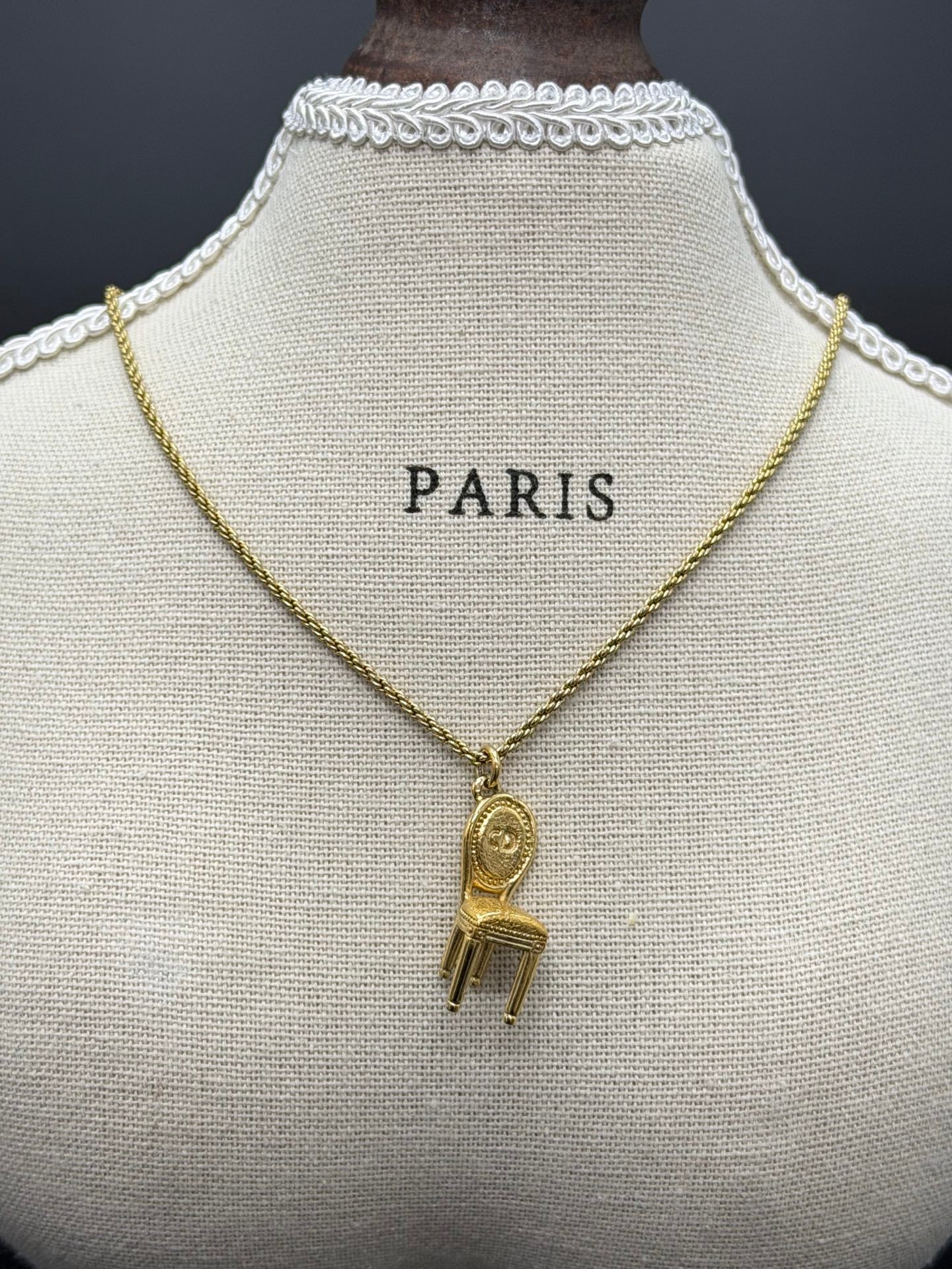 CHRISTIAN DIOR Chair-Shaped Necklace