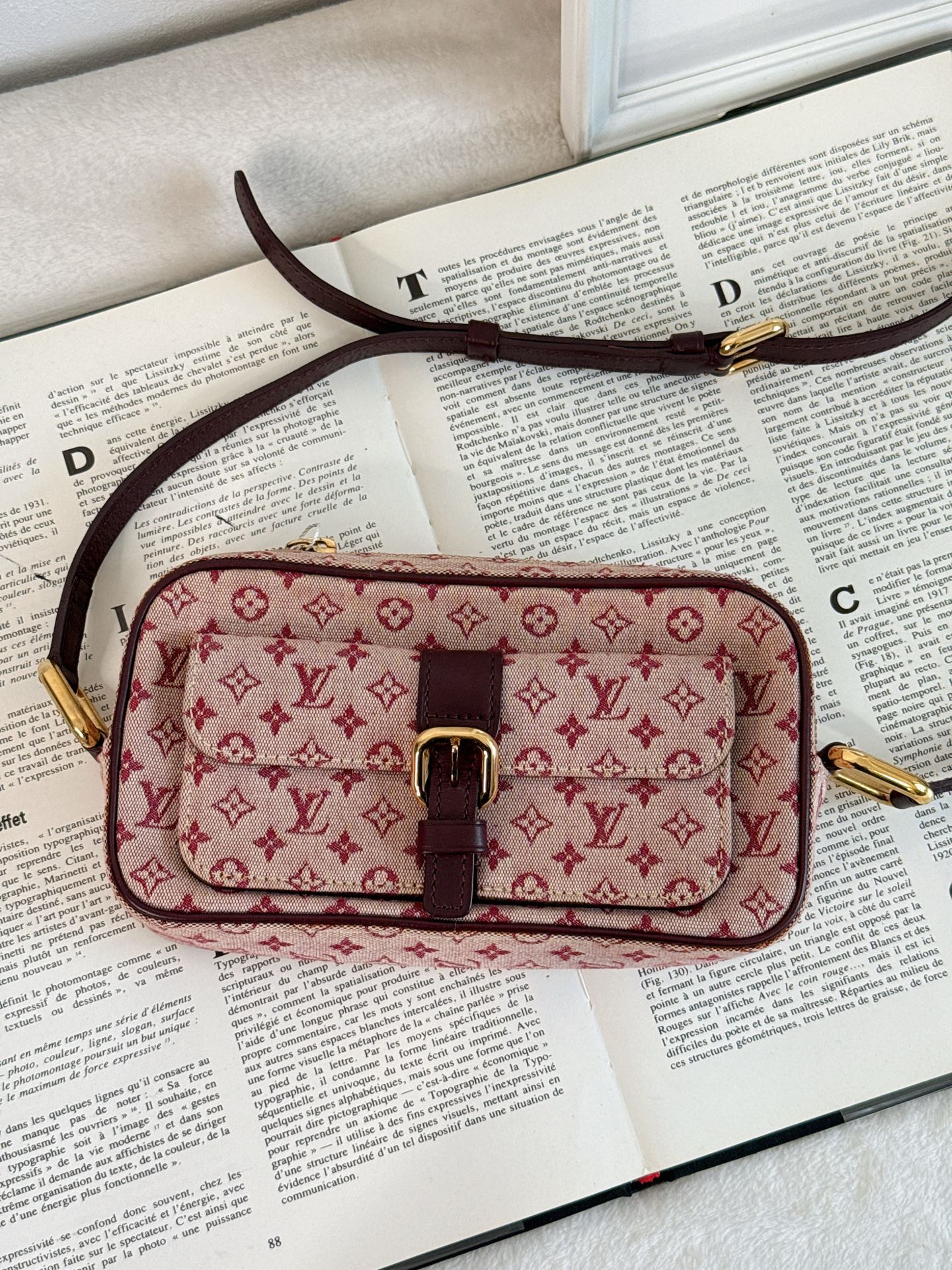 LOUIS VUITTON Monogram Denim Pink Shoulderbag