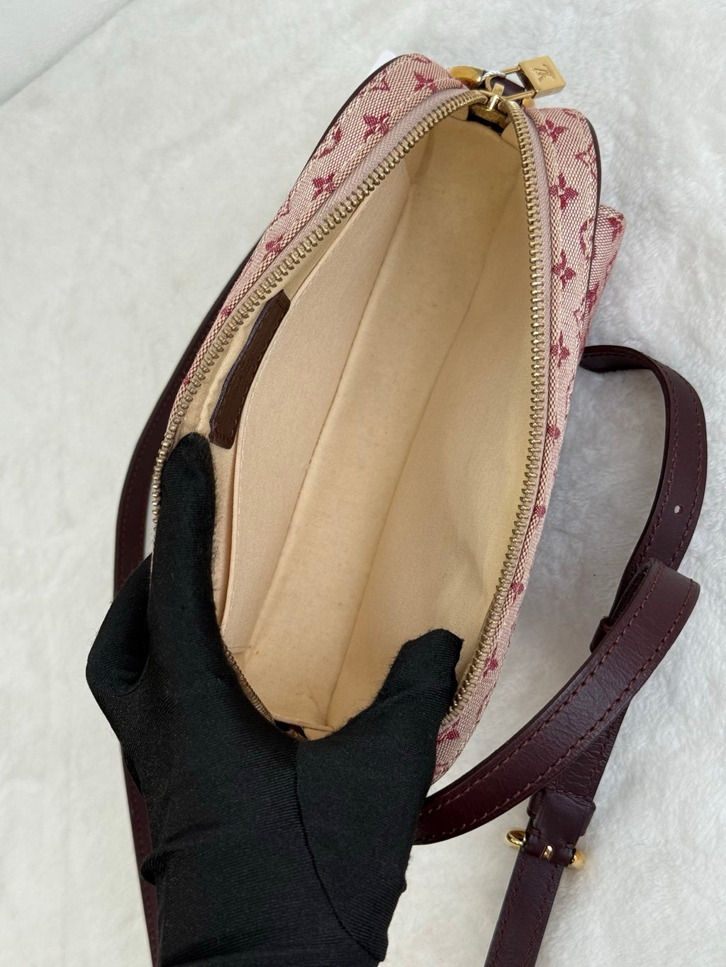 LOUIS VUITTON Monogram Denim Pink Shoulderbag