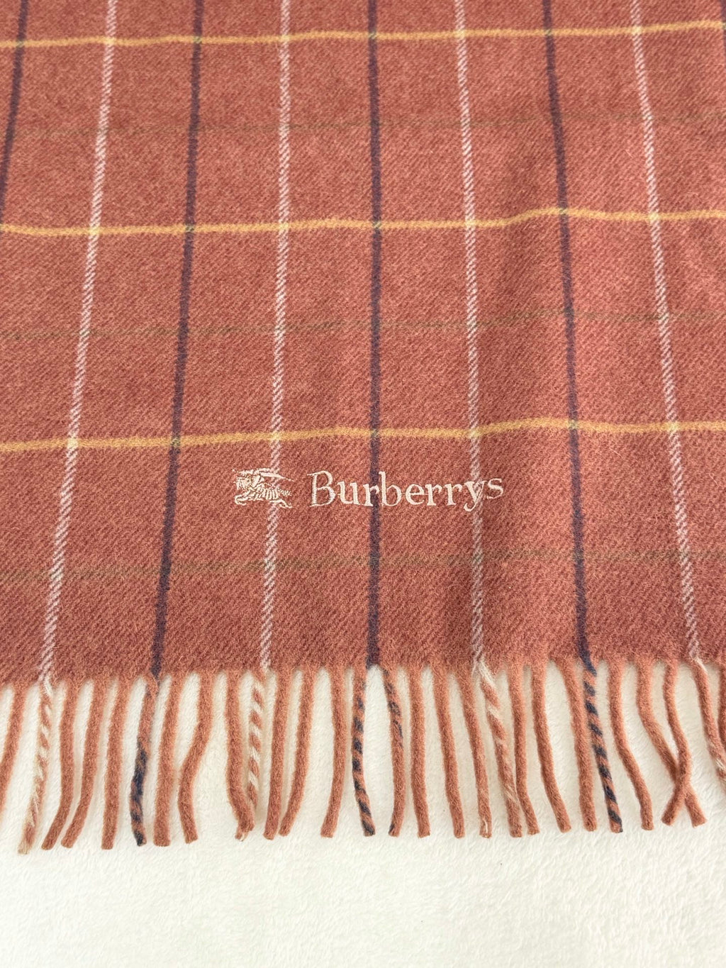 BURBERRY Plaid Patter Cashmere Scarf