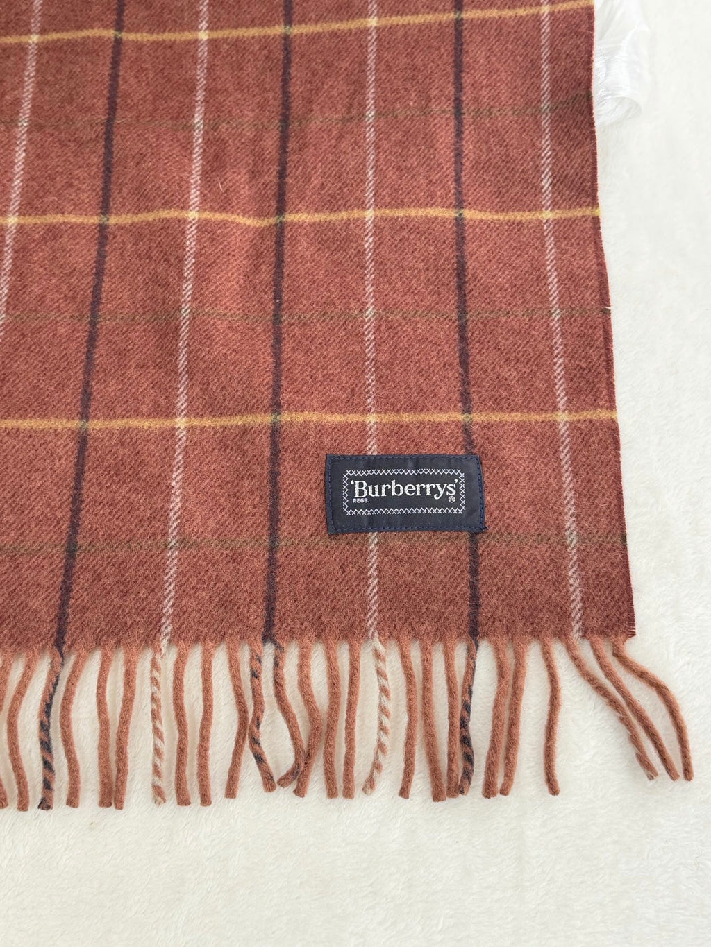 BURBERRY Plaid Patter Cashmere Scarf