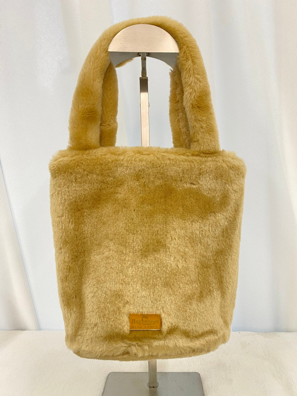 BURBERRY Fur Plaid Handbag