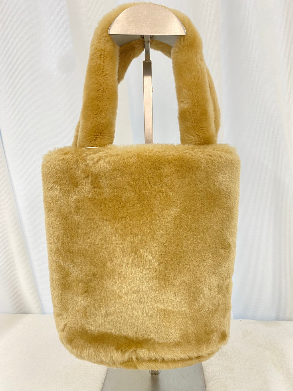 BURBERRY Fur Plaid Handbag