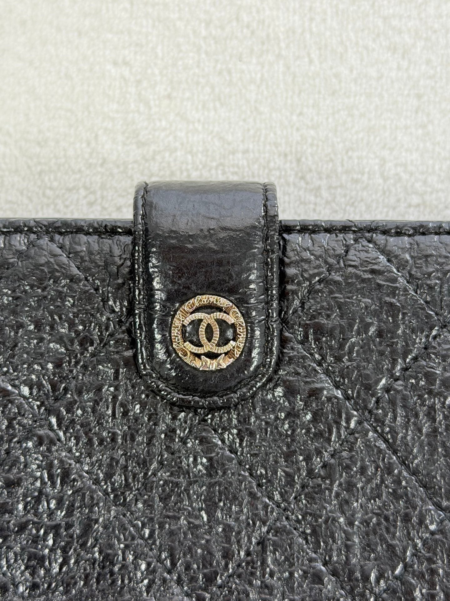 CHANEL Patent Double-C Bifold Wallet