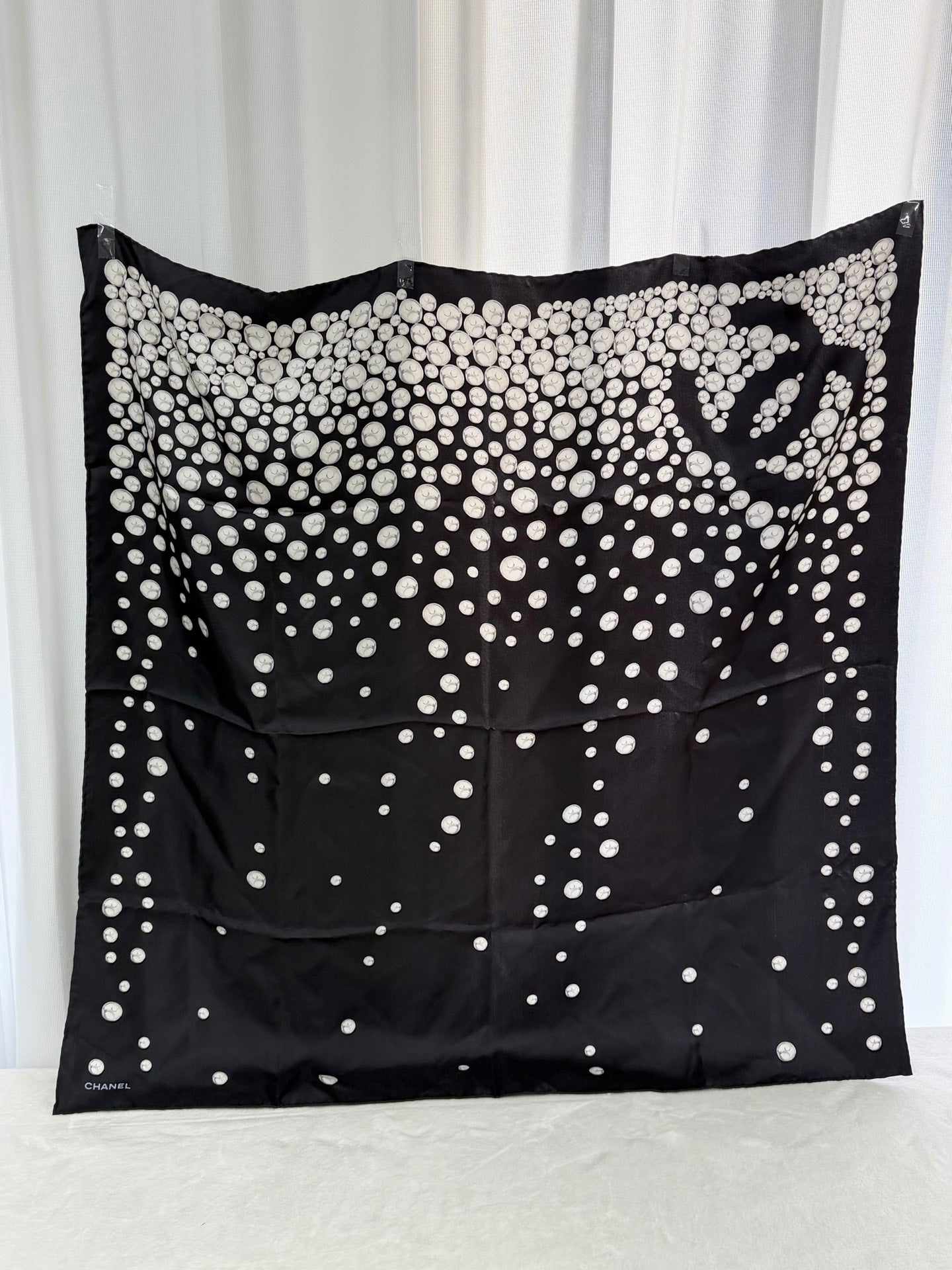 CHANEL Pearl-pattern Silk Scarf