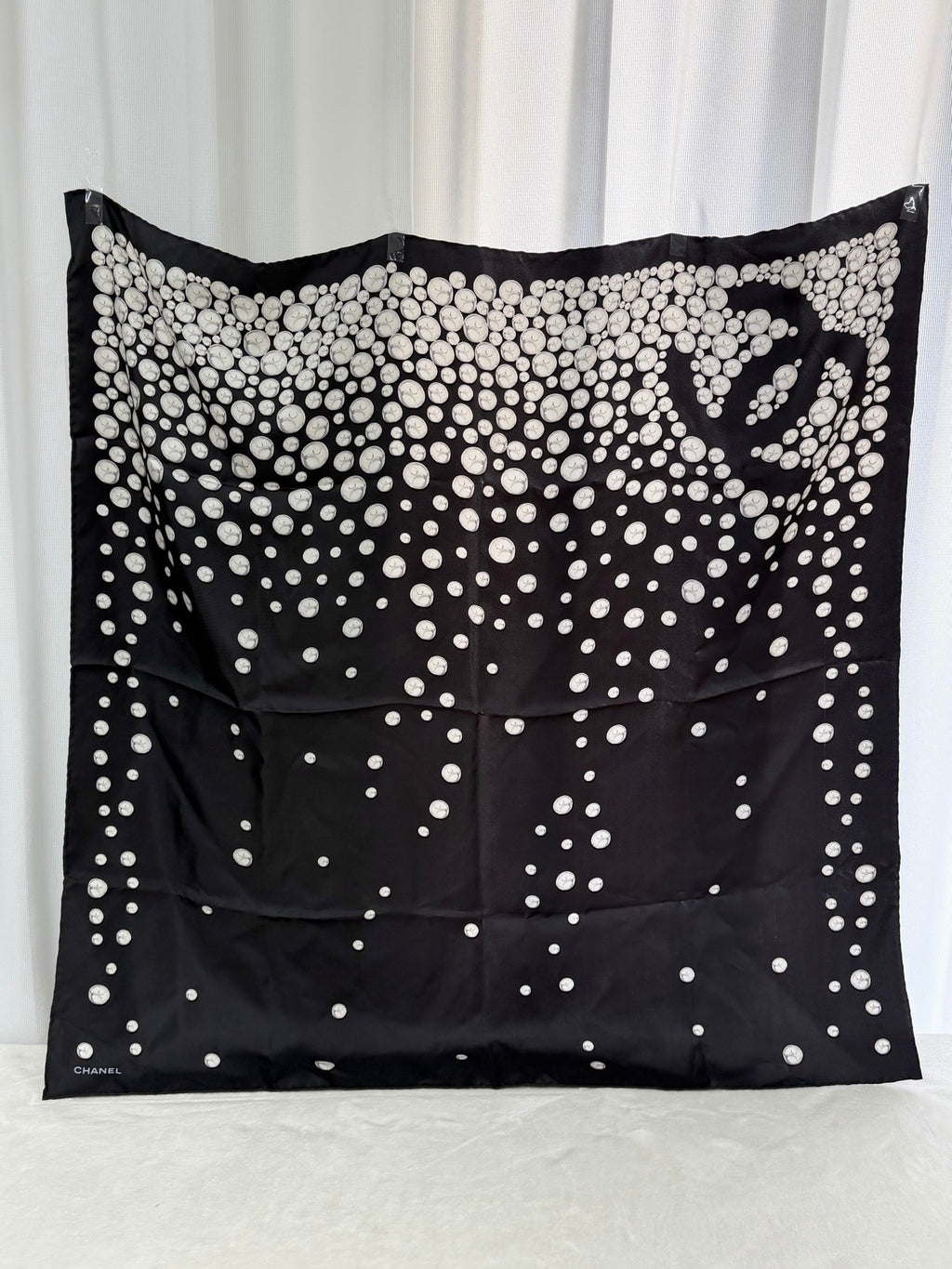 CHANEL Pearl-pattern Silk Scarf