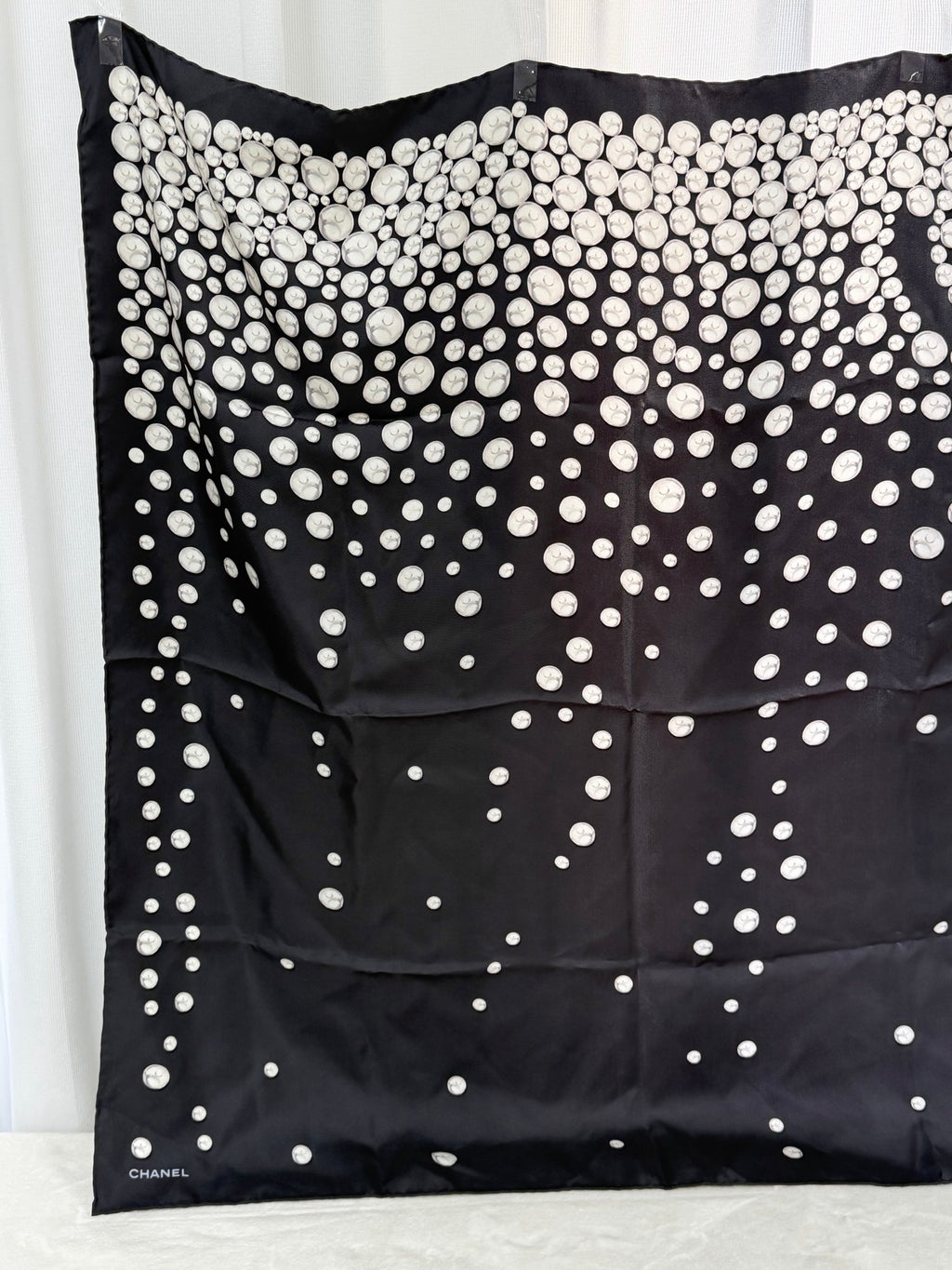 CHANEL Pearl-pattern Silk Scarf