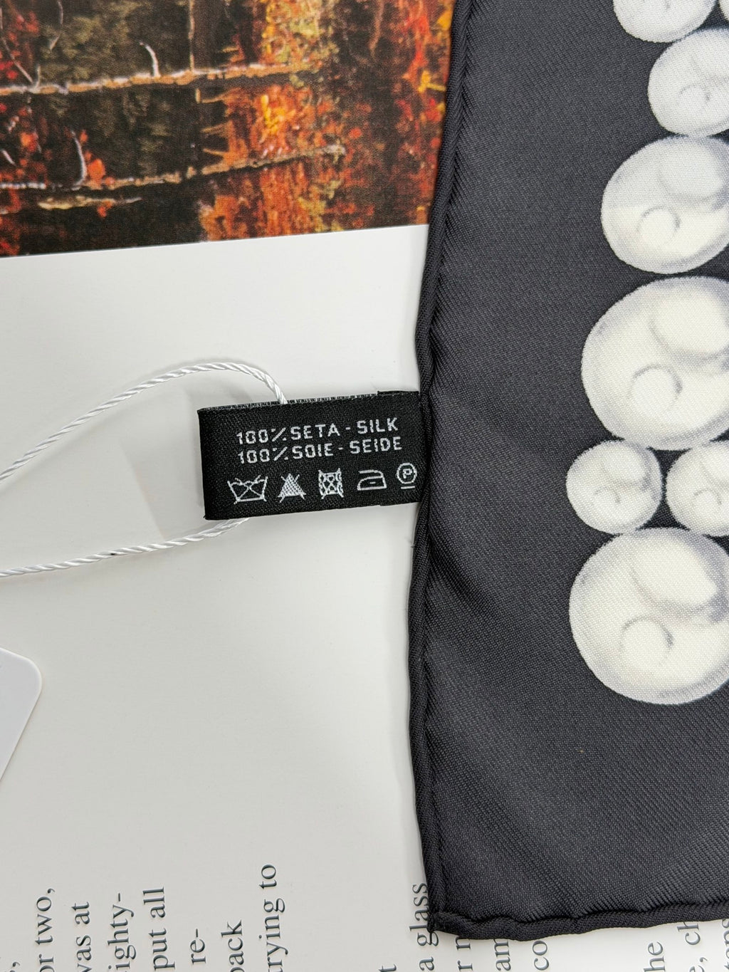 CHANEL Pearl-pattern Silk Scarf