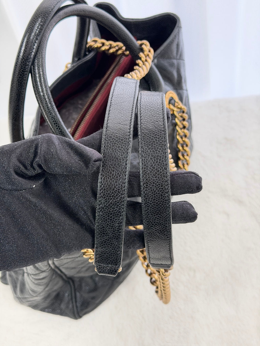 CHANEL Cavier Genuine Patent Chainbag
