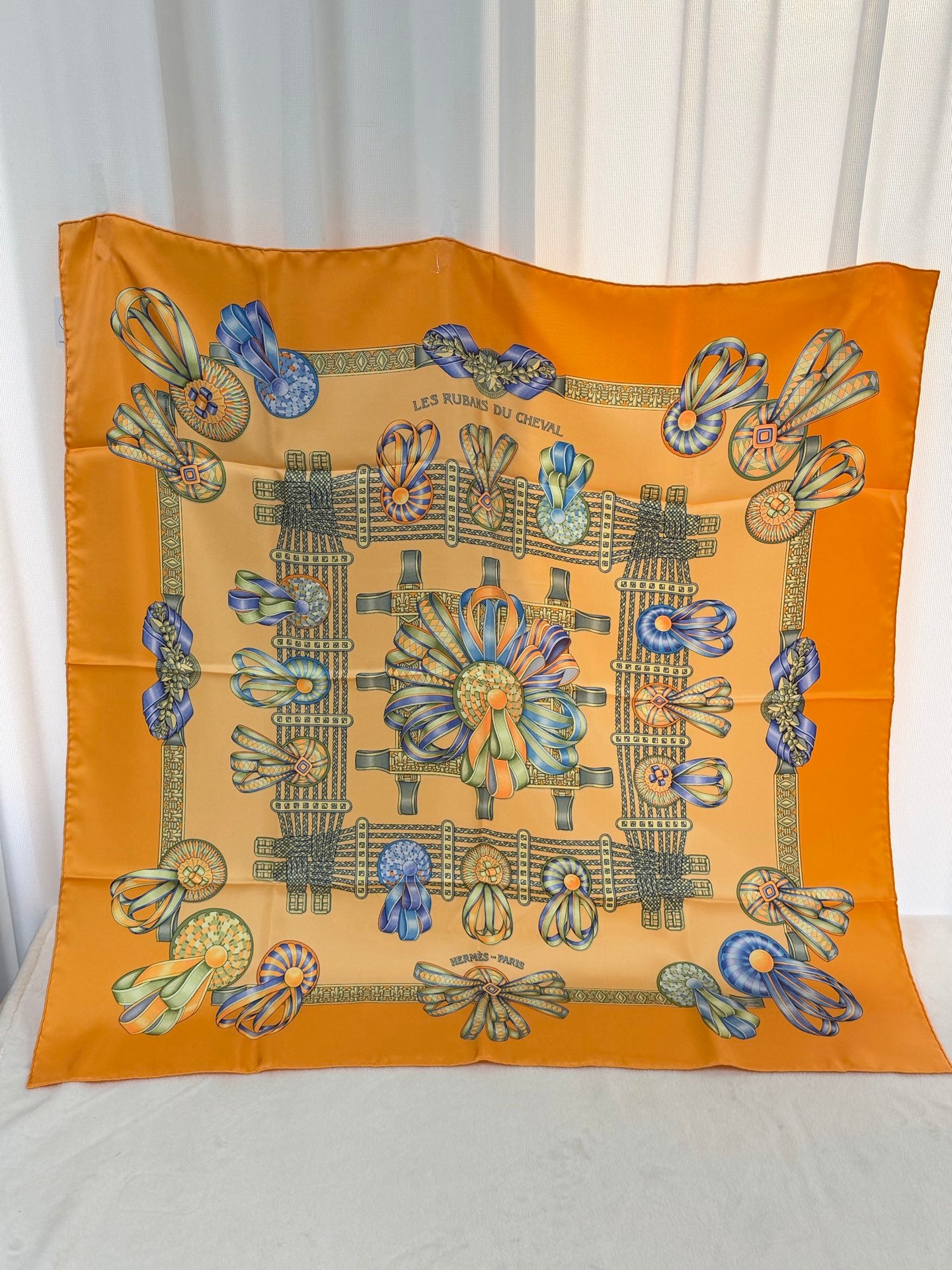 HERMES Ribbon Silk Scarf
