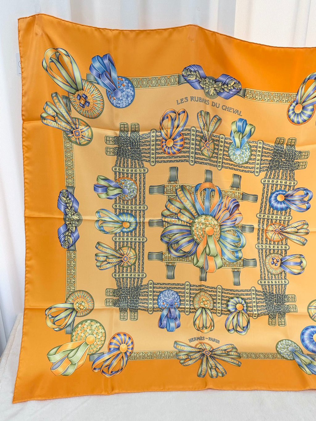 HERMES Ribbon Silk Scarf