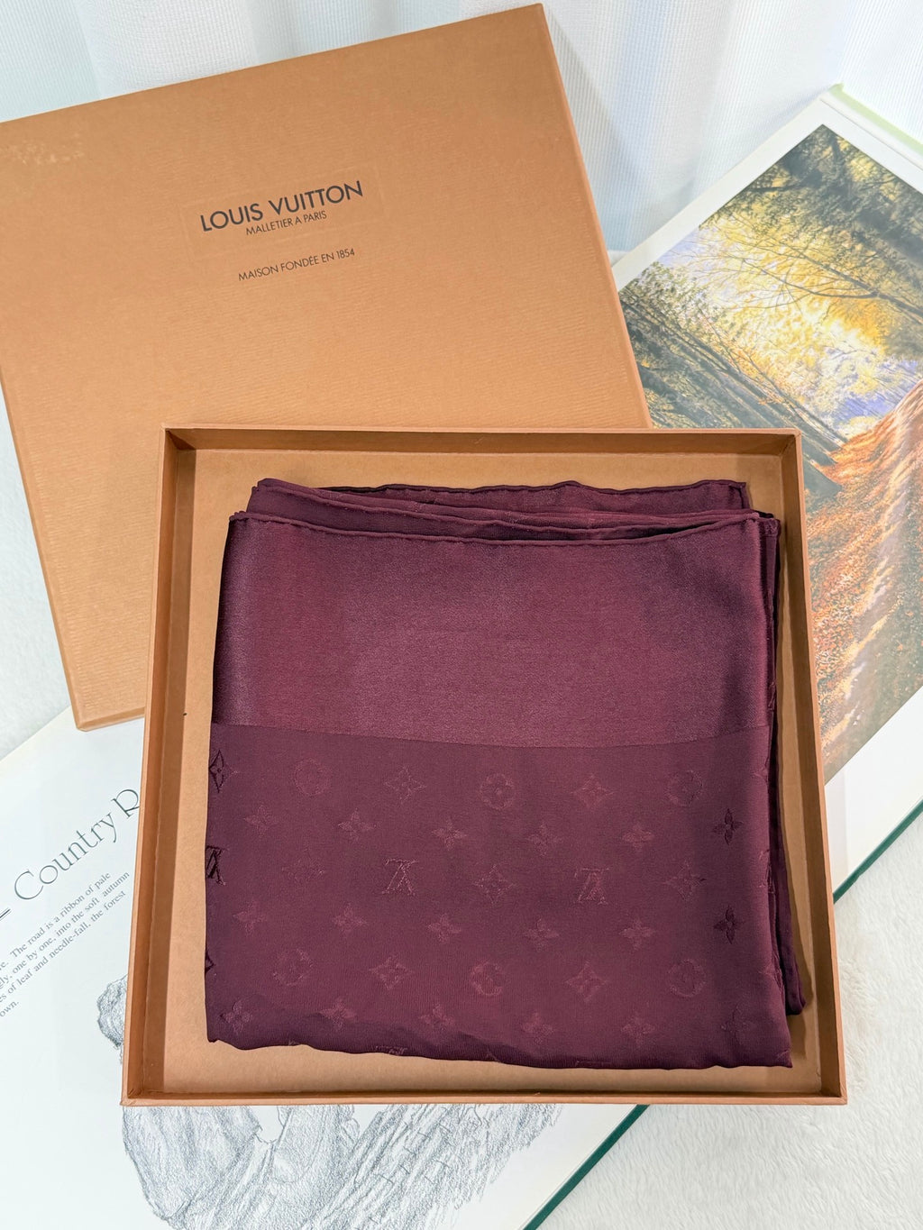 LOUIS VUITTON Monogram Silk Scarf