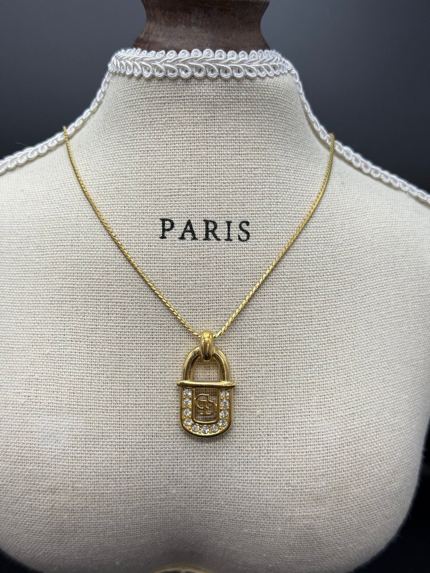 CHRISTIAN DIOR Rheinstone Necklace