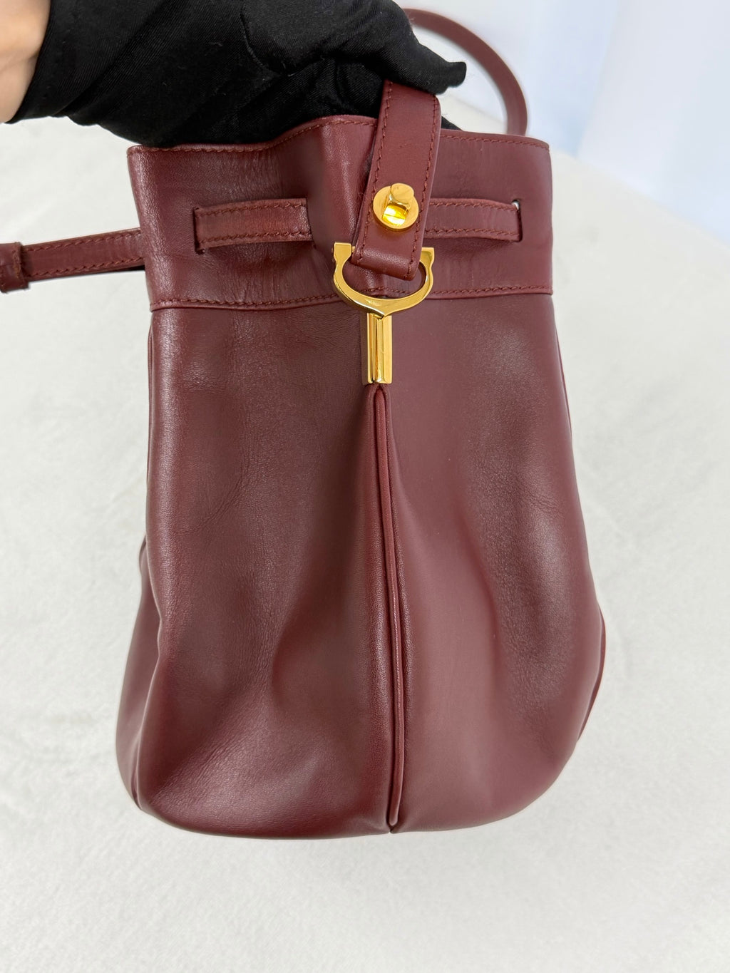 CARTIER Burgundy Bucket Mini Shoulderbag