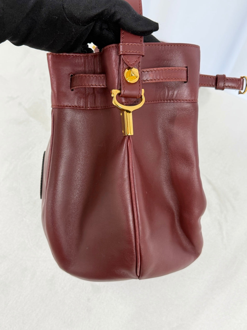 CARTIER Burgundy Bucket Mini Shoulderbag