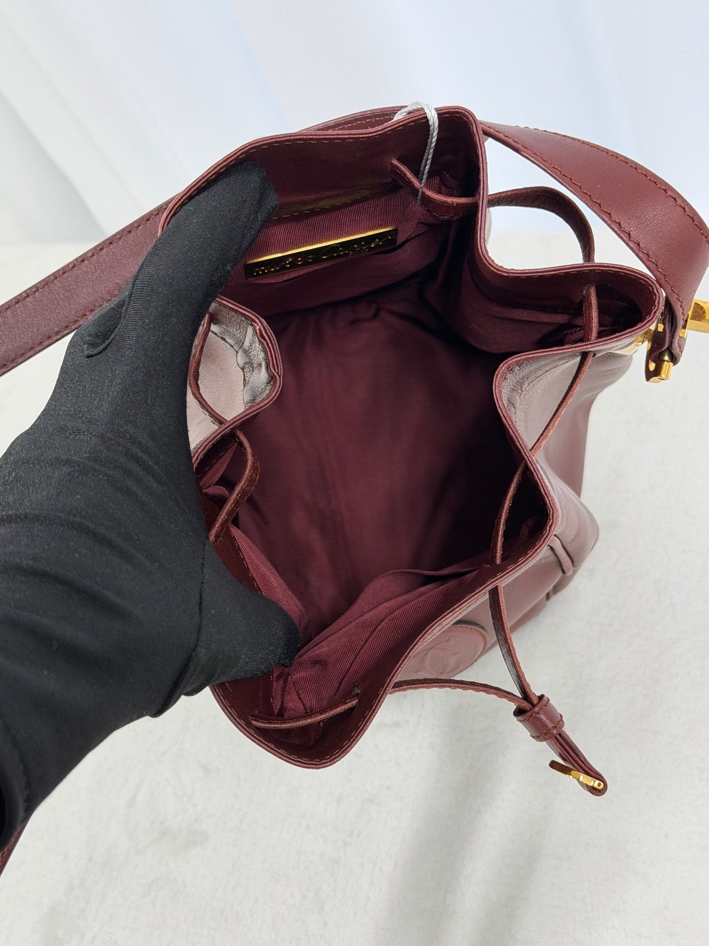 CARTIER Burgundy Bucket Mini Shoulderbag