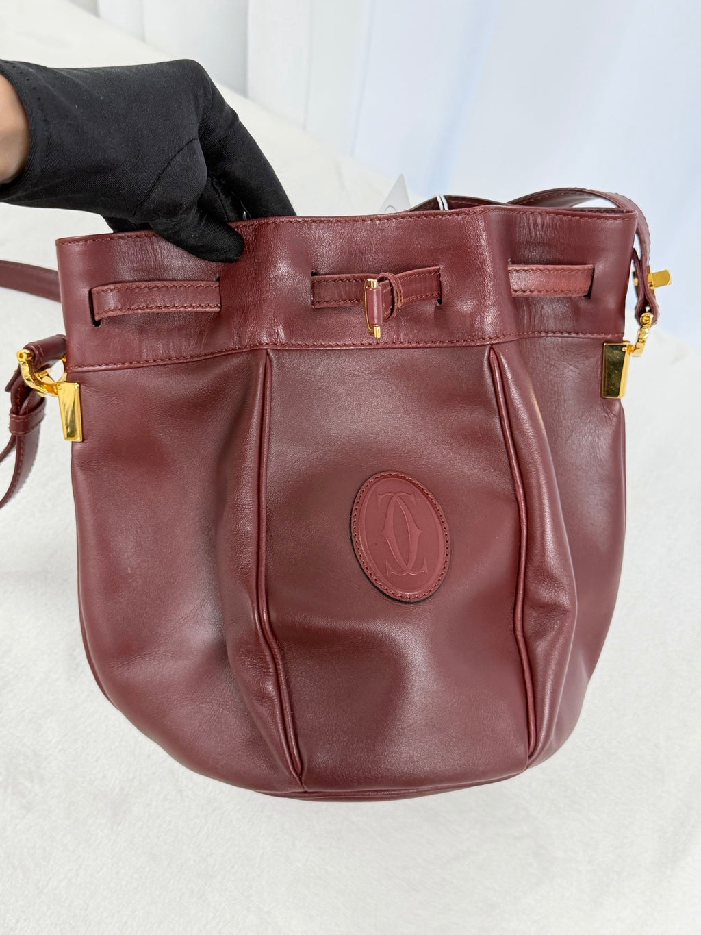 CARTIER Burgundy Bucket Mini Shoulderbag