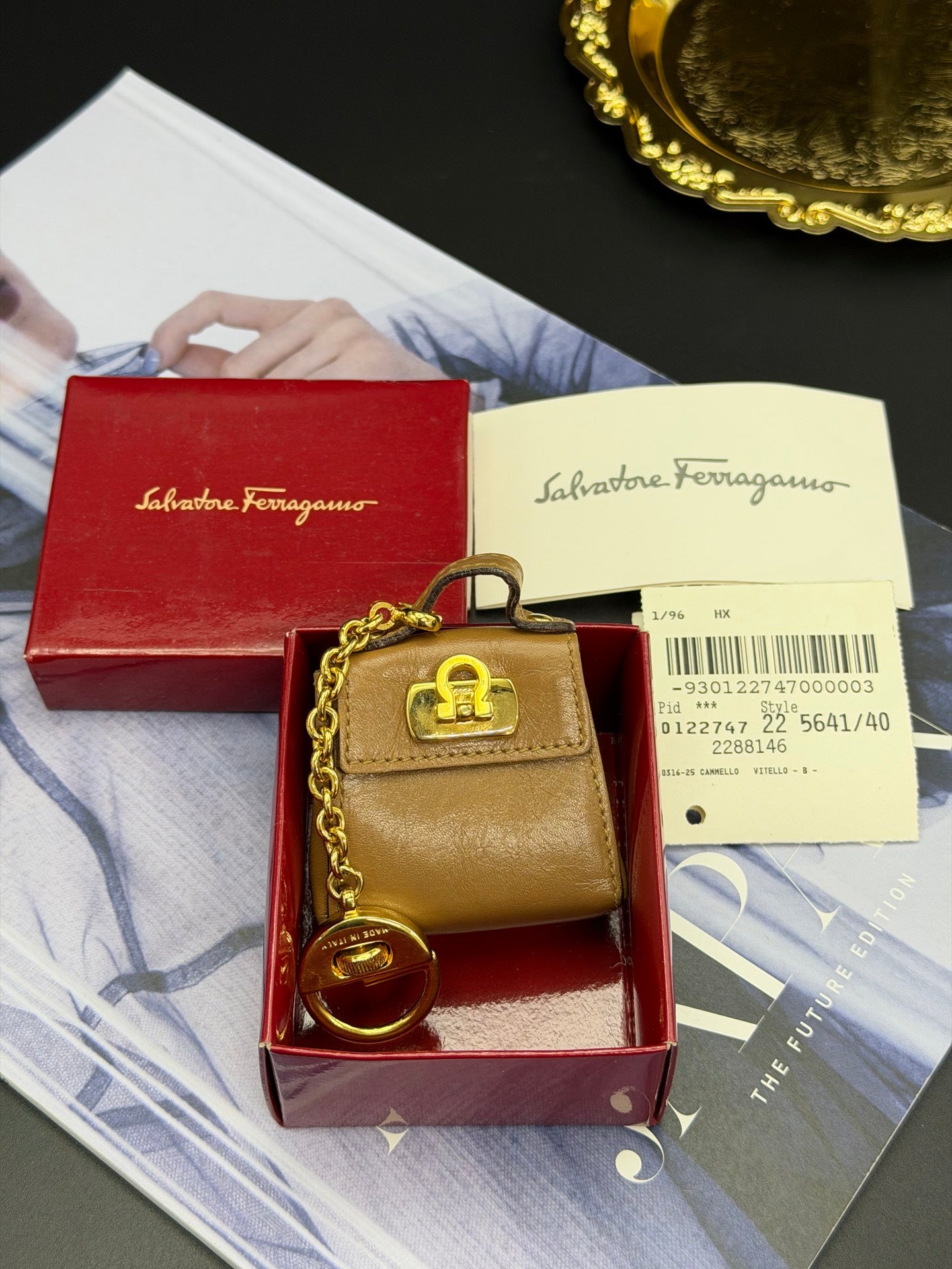 FERRAGAMO Kelly Handbag Keyholder