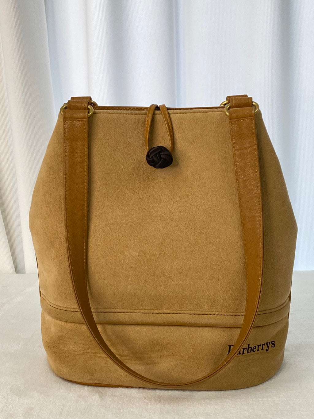 BURBERRY Spliced Leather Bucket Bag