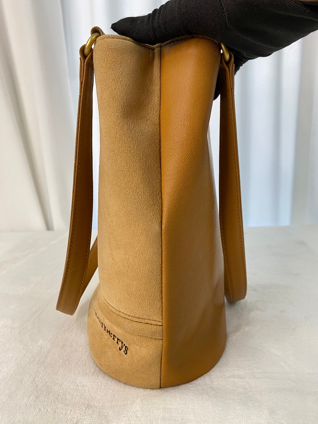 BURBERRY Spliced Leather Bucket Bag