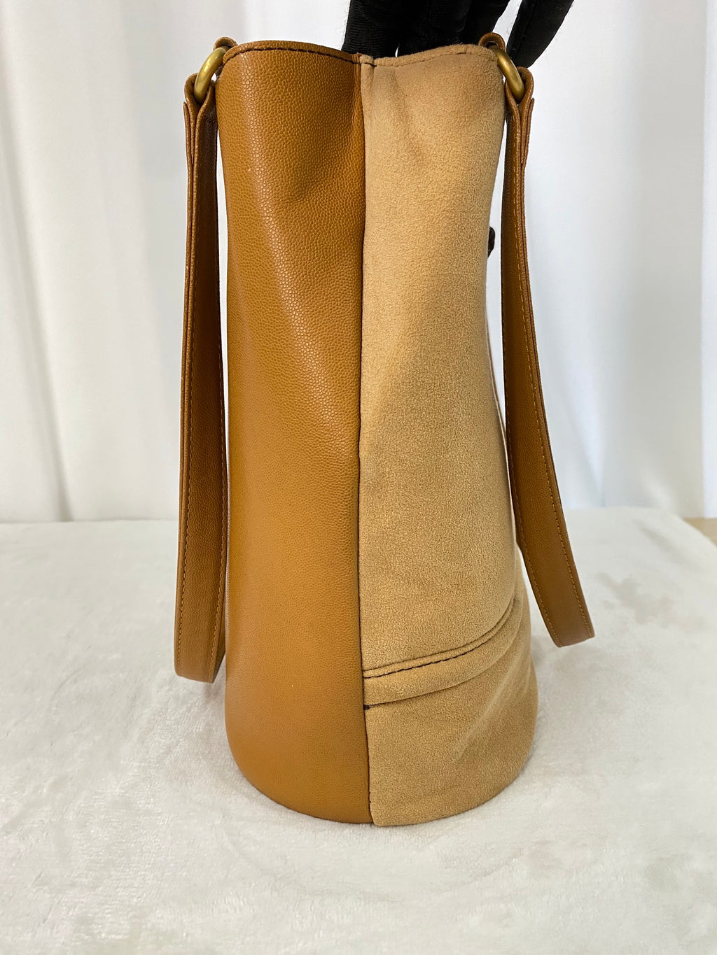 BURBERRY Spliced Leather Bucket Bag