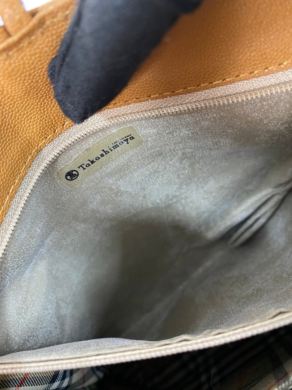 BURBERRY Spliced Leather Bucket Bag