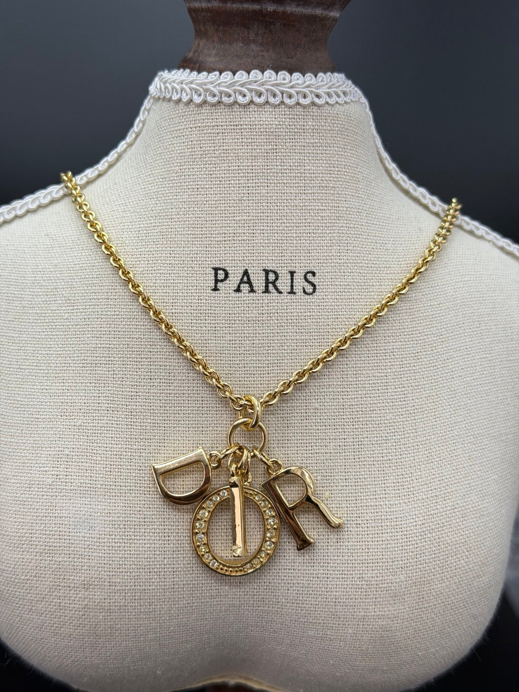 CHRISTIAND DIOR Logo Necklace