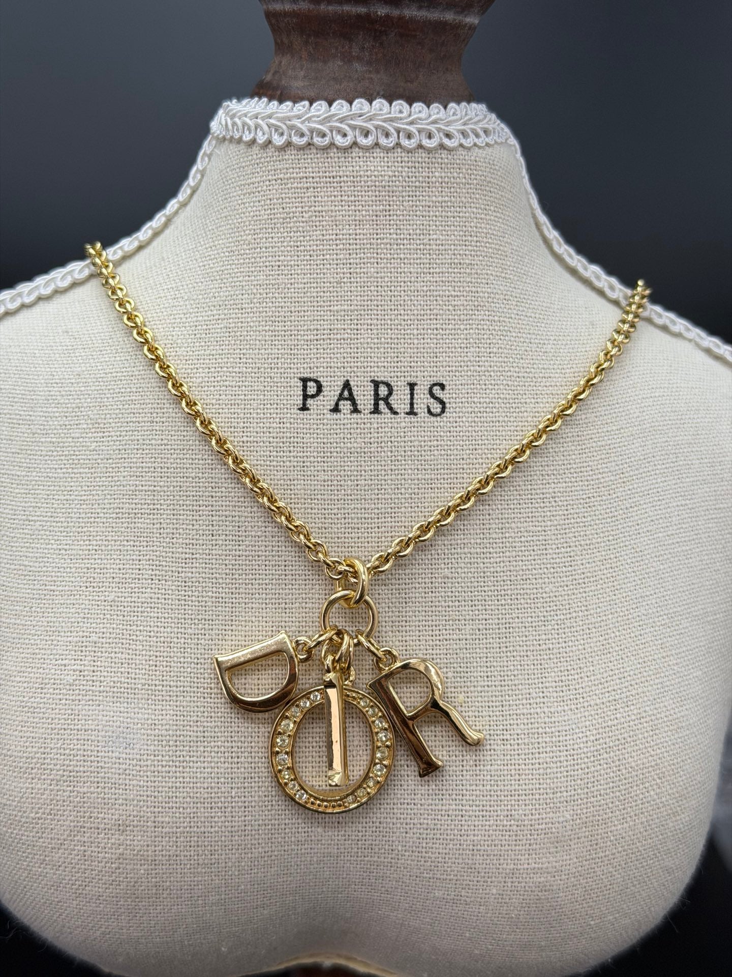 CHRISTIAND DIOR Logo Necklace