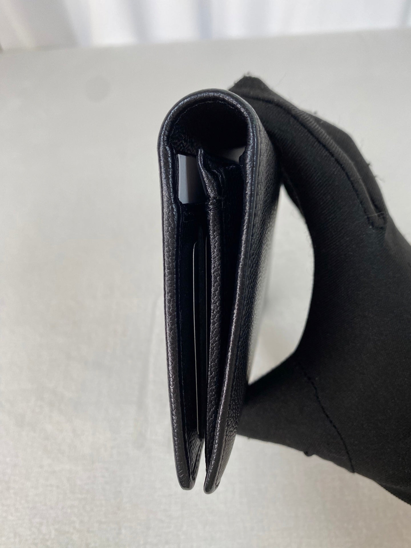 CHANEL Double-C Genuine Bifold Wallet