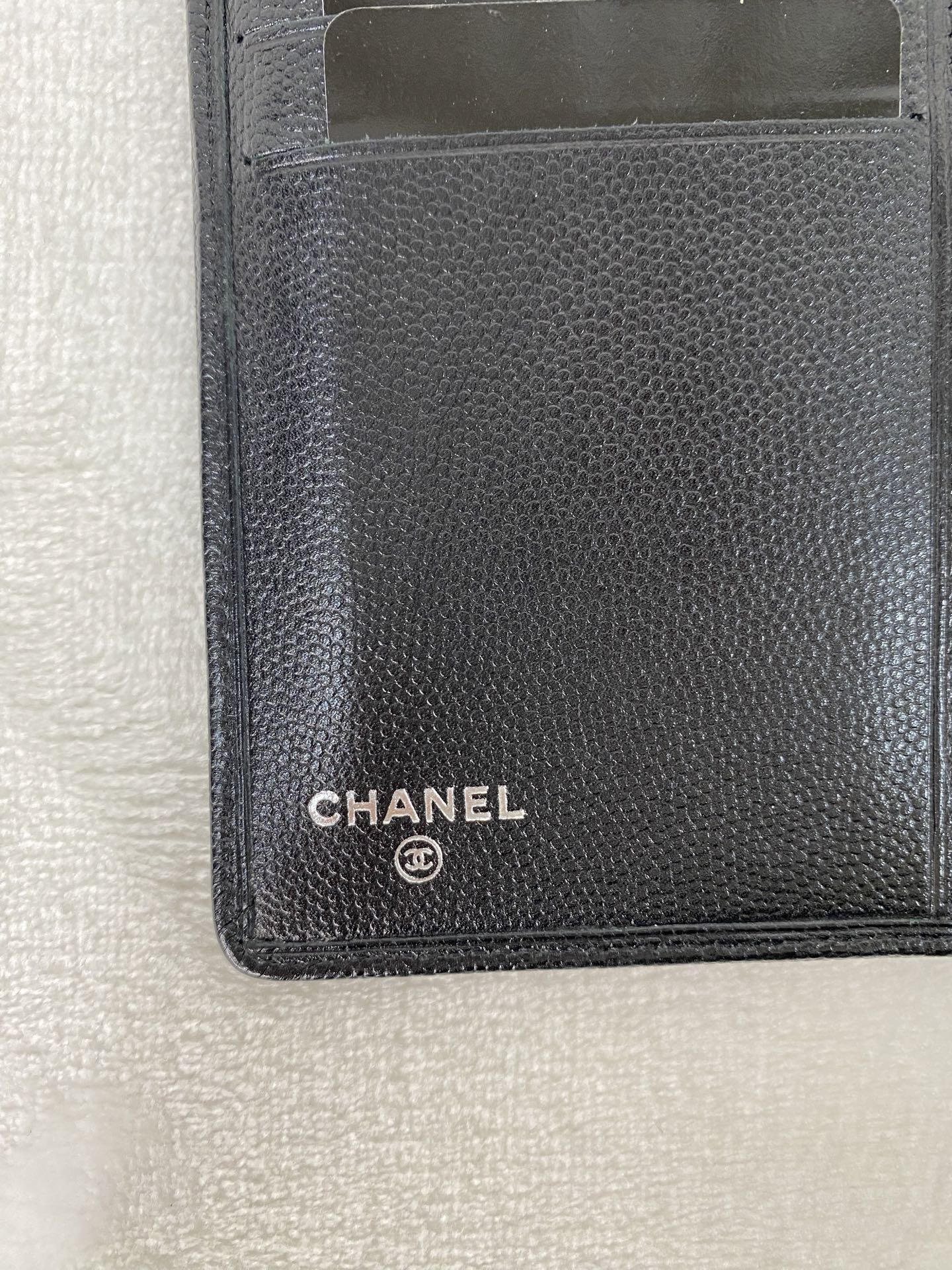 CHANEL Double-C Genuine Bifold Wallet