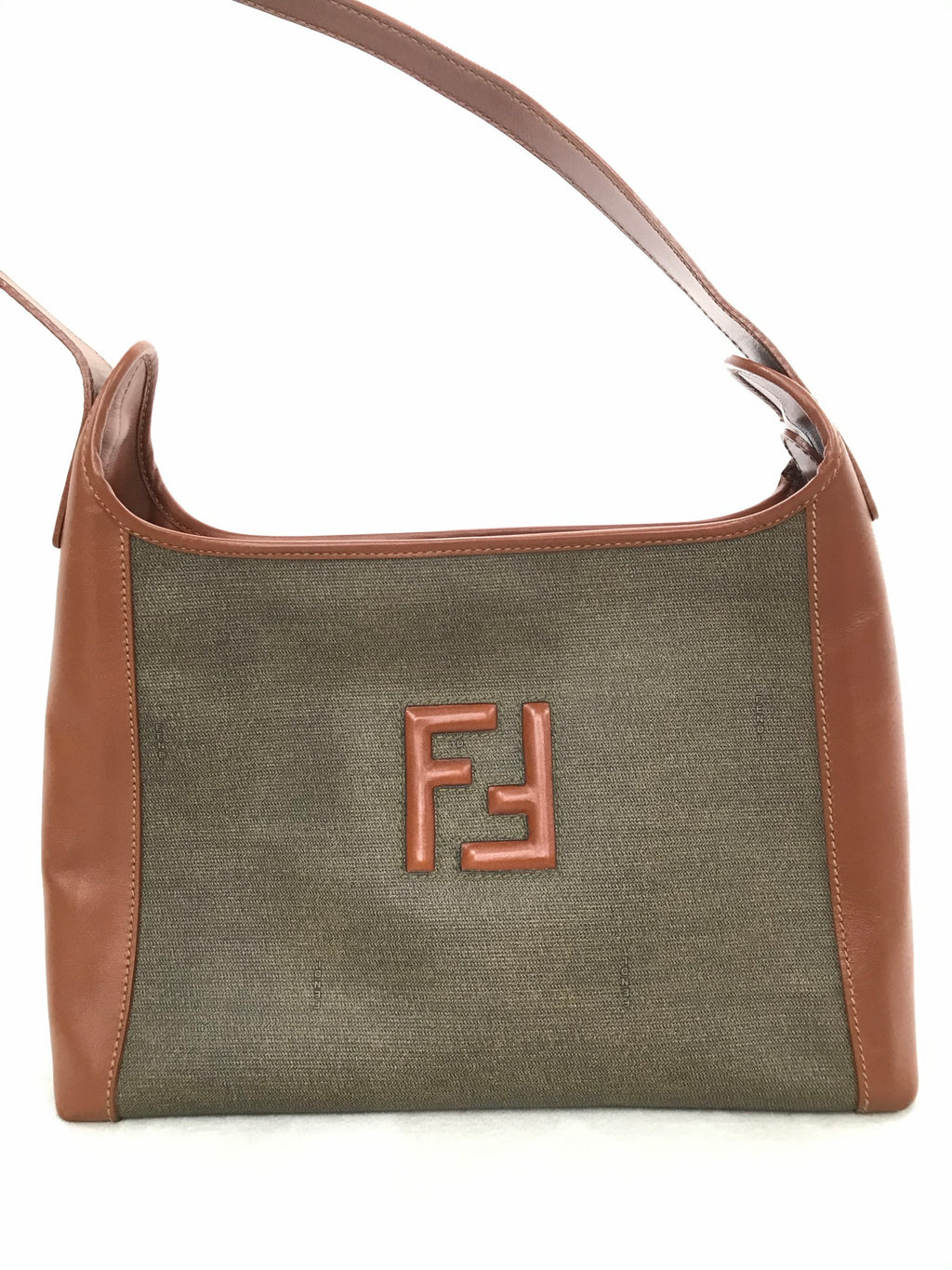 FENDI  Double-F Logo Color-blocked Leather Handbag