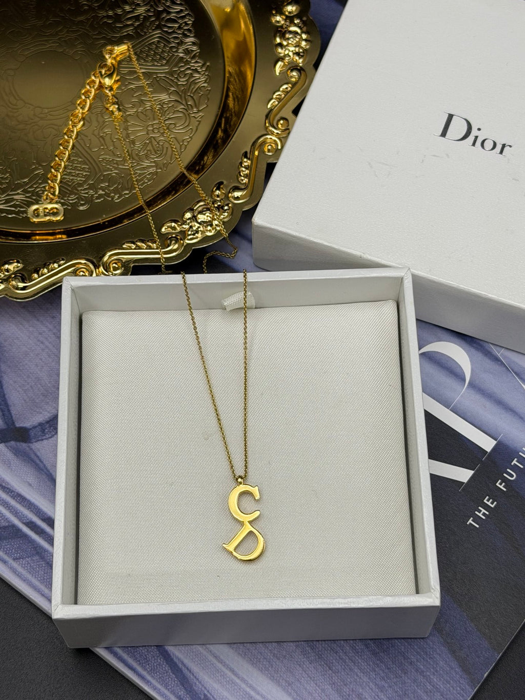 CHRISTIAN  DIOR  CD logo Necklace