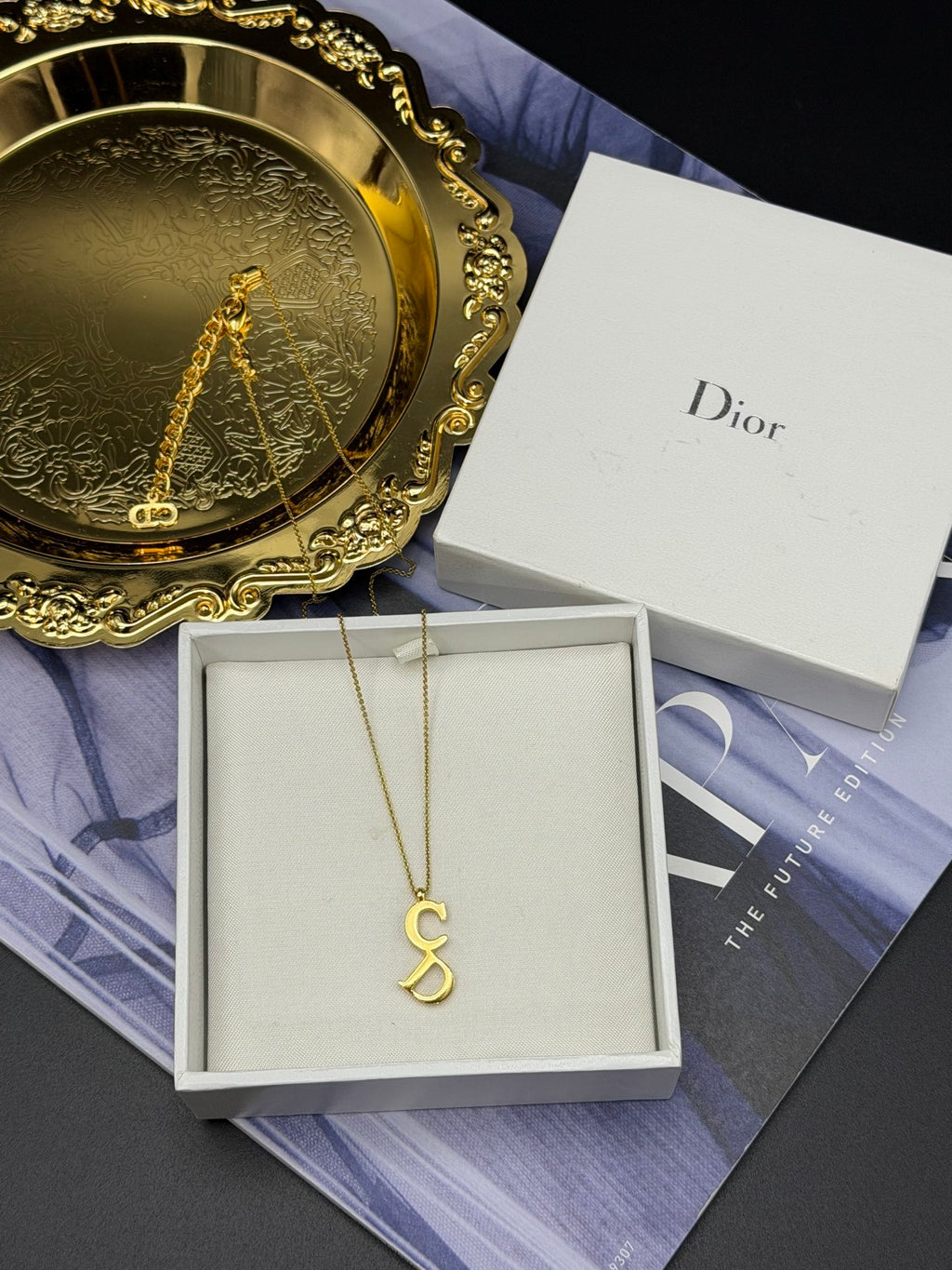 CHRISTIAN  DIOR  CD logo Necklace