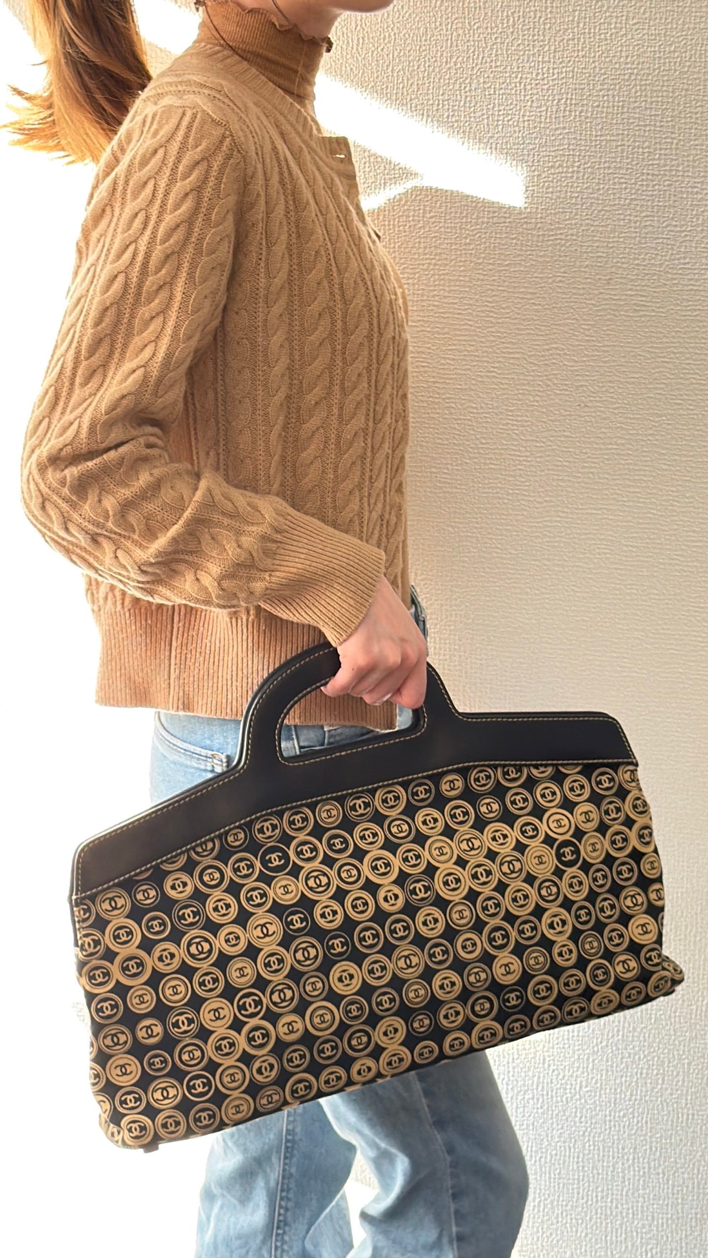 CHANEL Coin Pattern Handbag