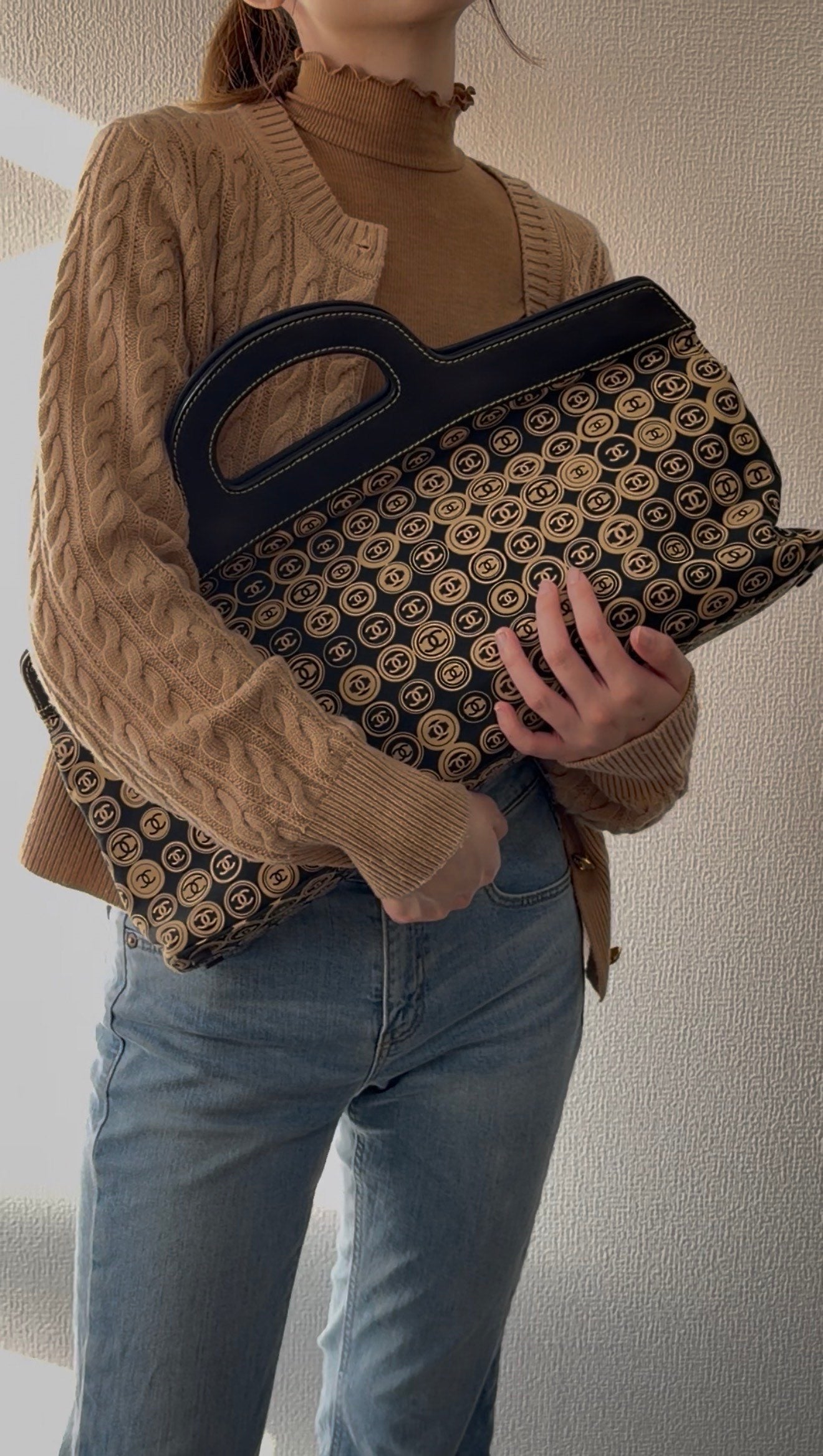 CHANEL Coin Pattern Handbag