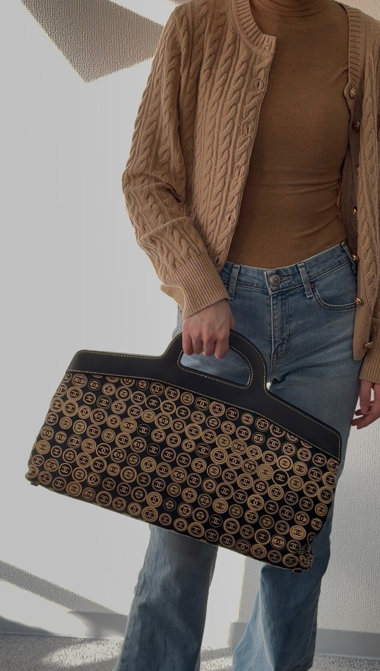 CHANEL Coin Pattern Handbag