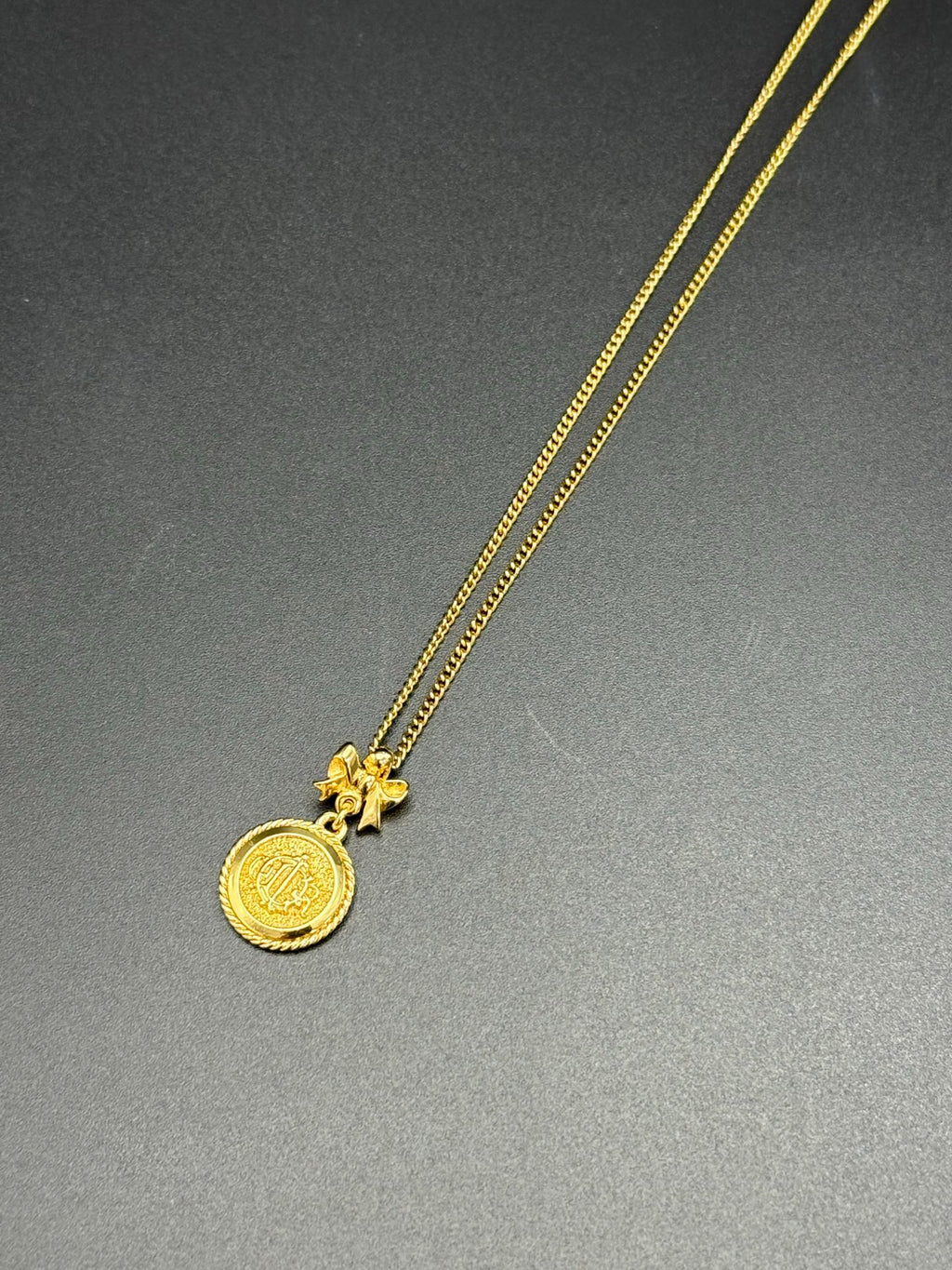 CHRISTIAN DIOR Pumpkin Carraige Pattern Necklace