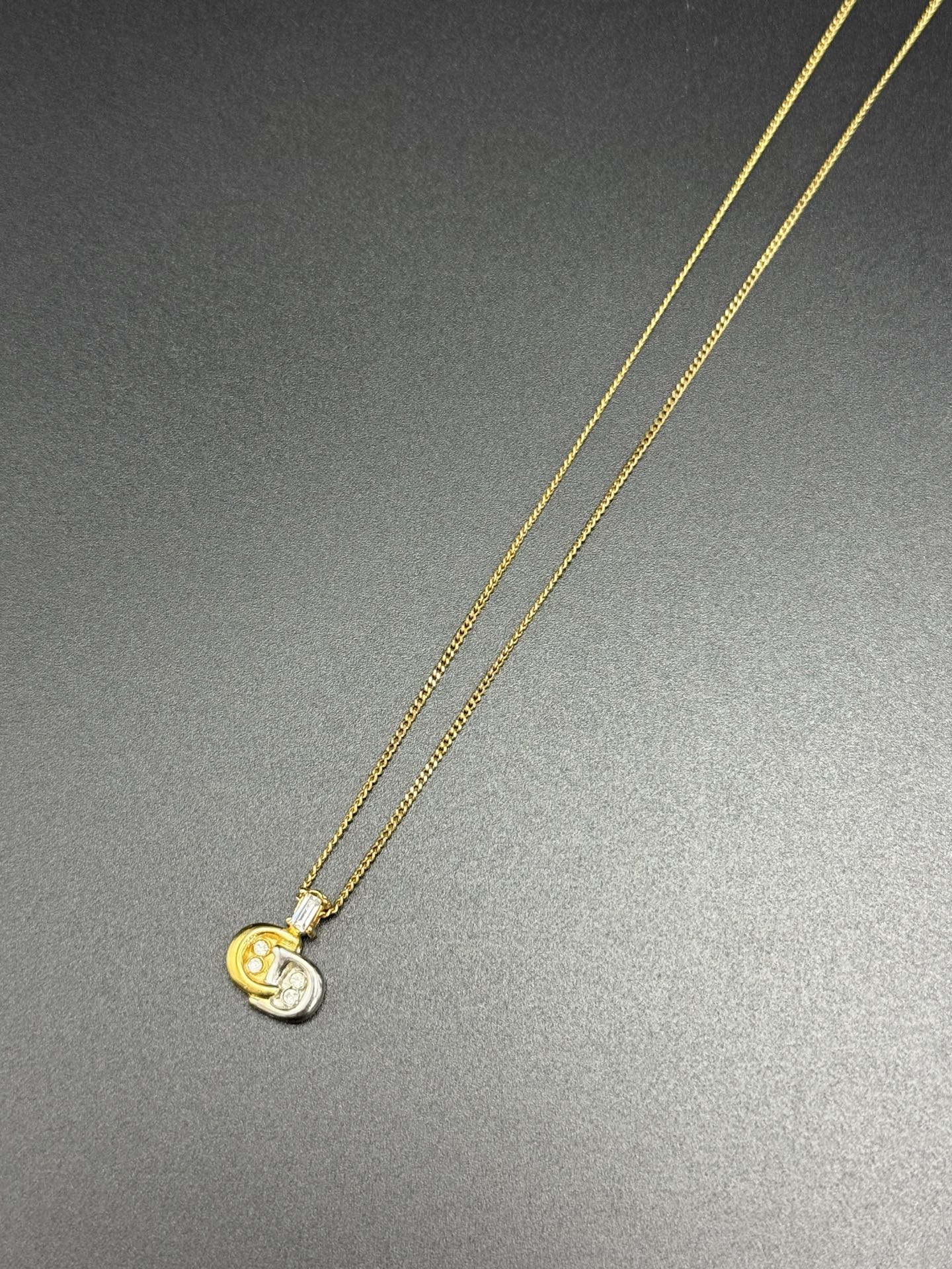 CHRISTIAN DIOR CD Rheinstone Necklace