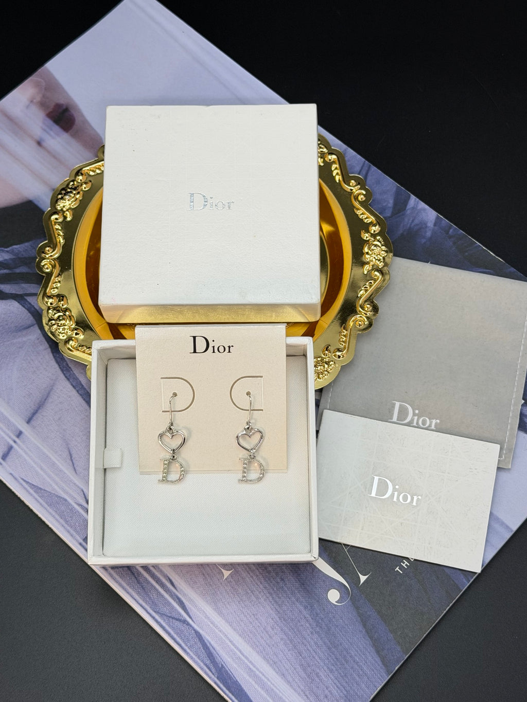 CHRISTIAN DIOR Rhinestone Earrings