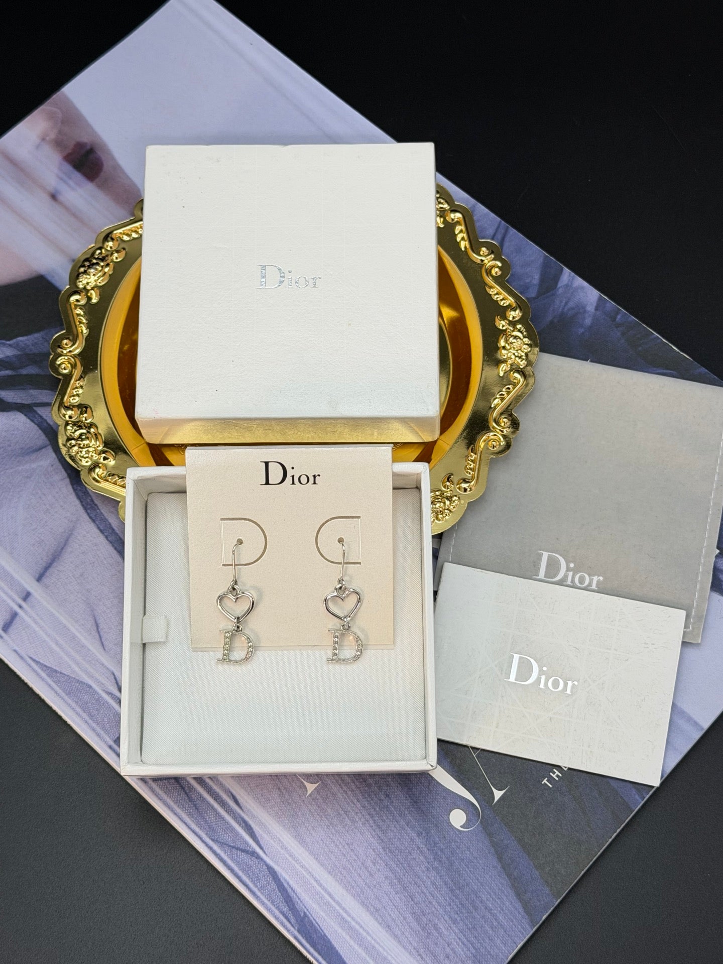 CHRISTIAN DIOR Rhinestone Earrings