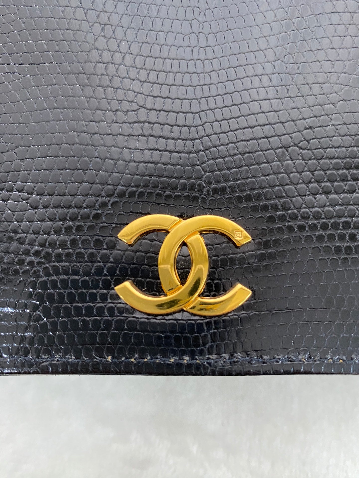 CHANEL Coco-Mark Lizzard Leather Shoulderbag