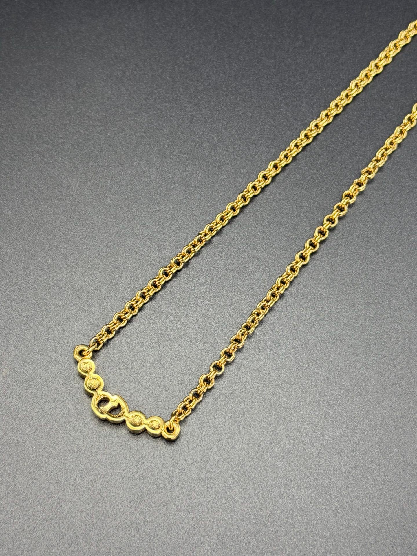 CHRISTIAND DIOR Logo Rhinestone Necklace