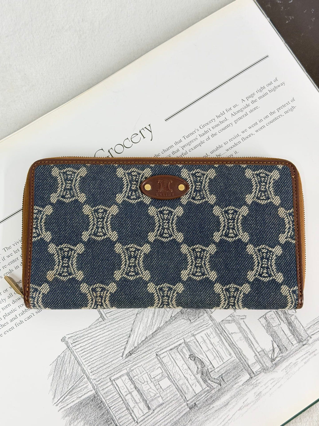 CELINE Macadam Denim Wallet