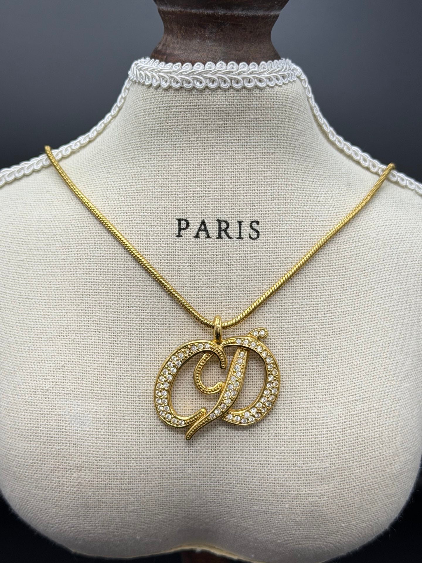 CHRISTIAN DIOR CD logo Necklace