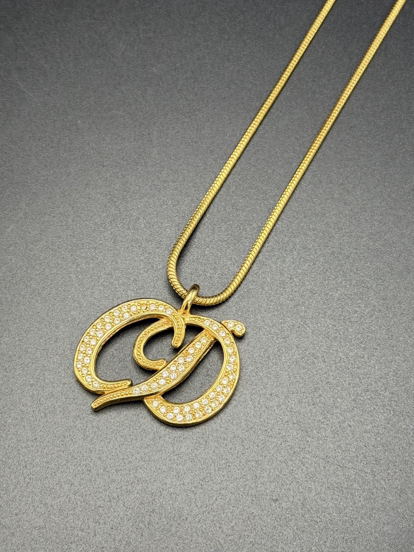 CHRISTIAN DIOR CD logo Necklace