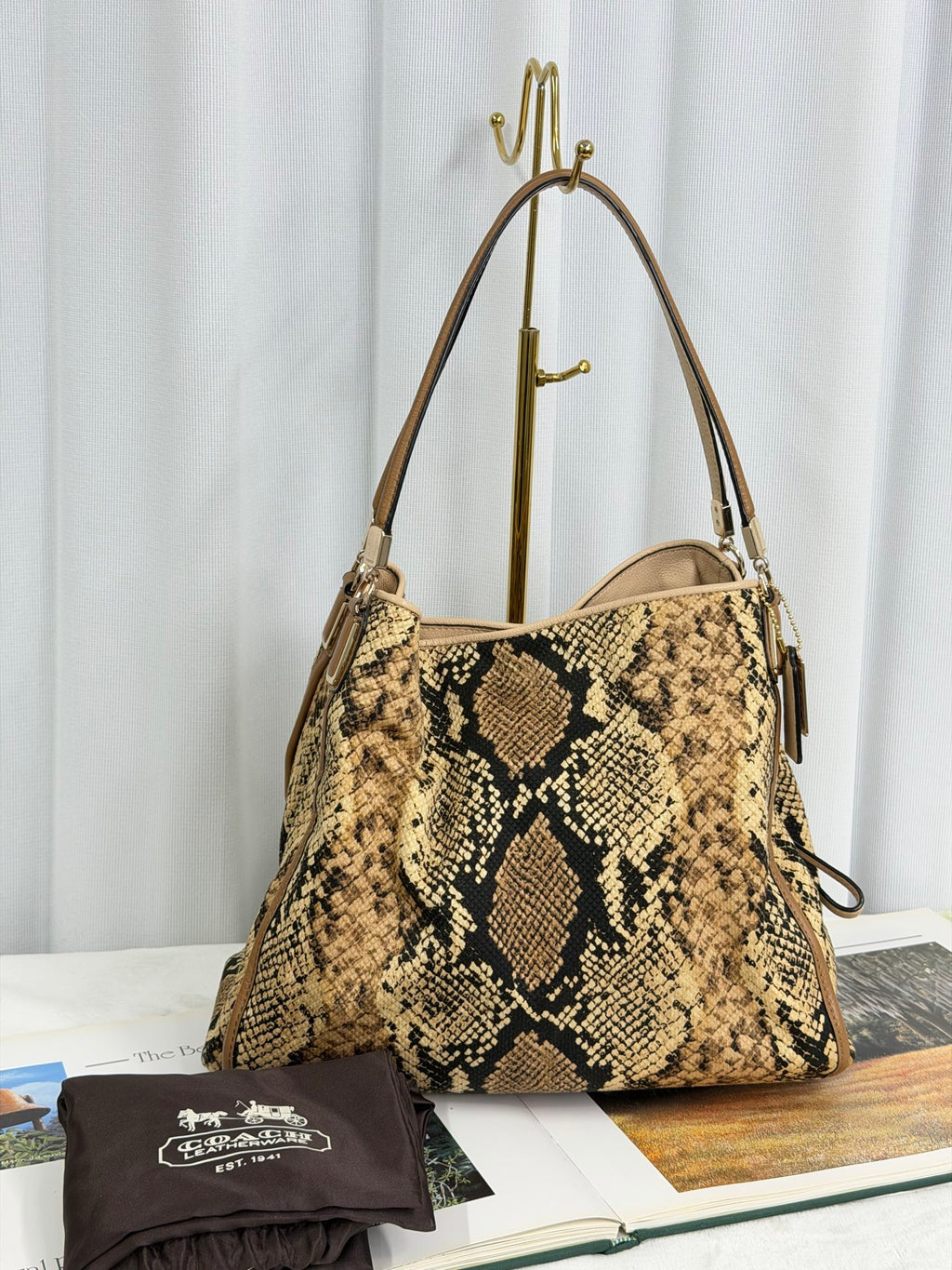 COACH Snake-embossed Hobo Shoulderbag