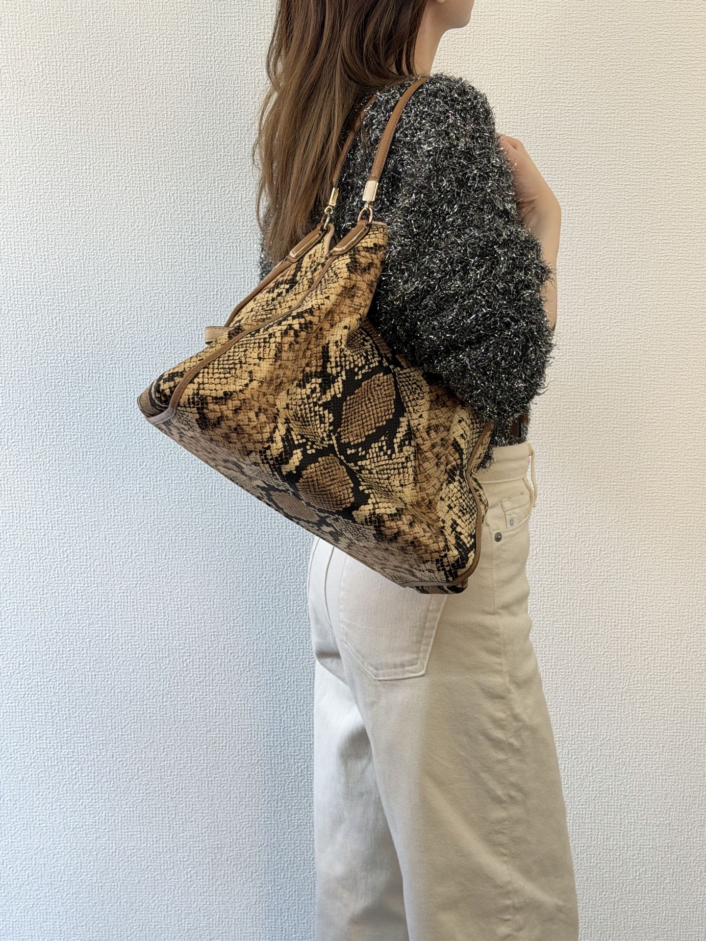 COACH Snake-embossed Hobo Shoulderbag